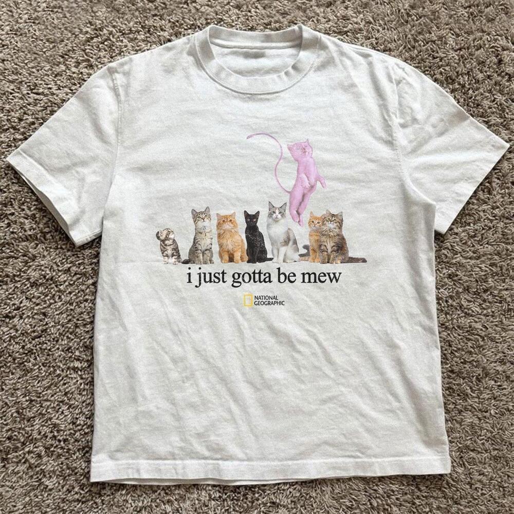 White National Geographic i Just Gotta Be Mew Cat Tee